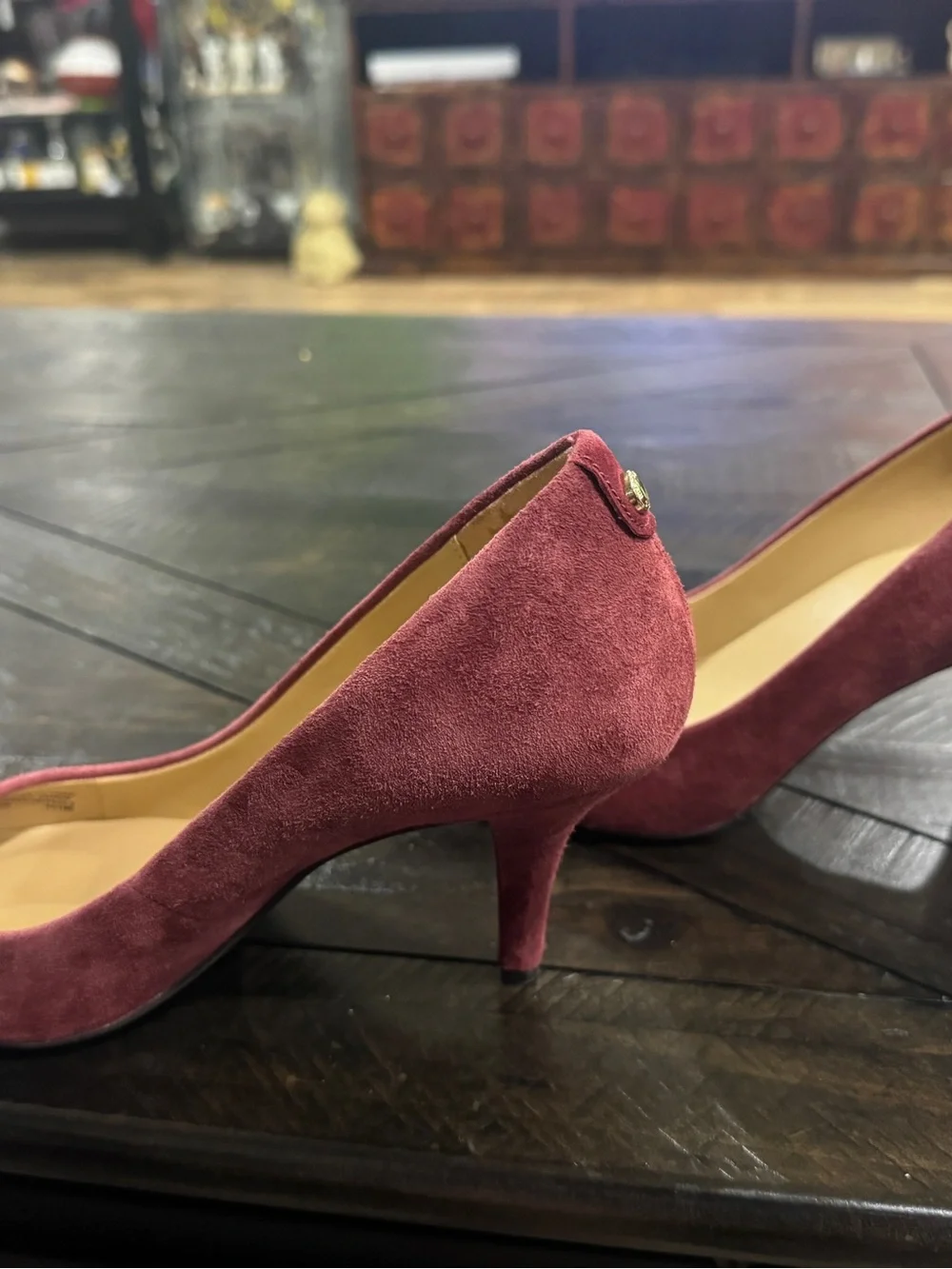 Michael Kors Burgundy Suede Pointed-Toe Pumps – Size 7 1/2